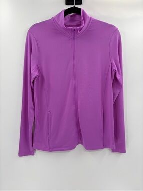 Under amour UPF 30 purple long sleeve zip up activewear sweatshirt sz medium NWT